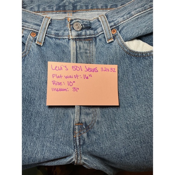 Levi's 501 Jeans Button Fly Straight Leg Denim Classic Fit Mens Size - Picture 9 of 9